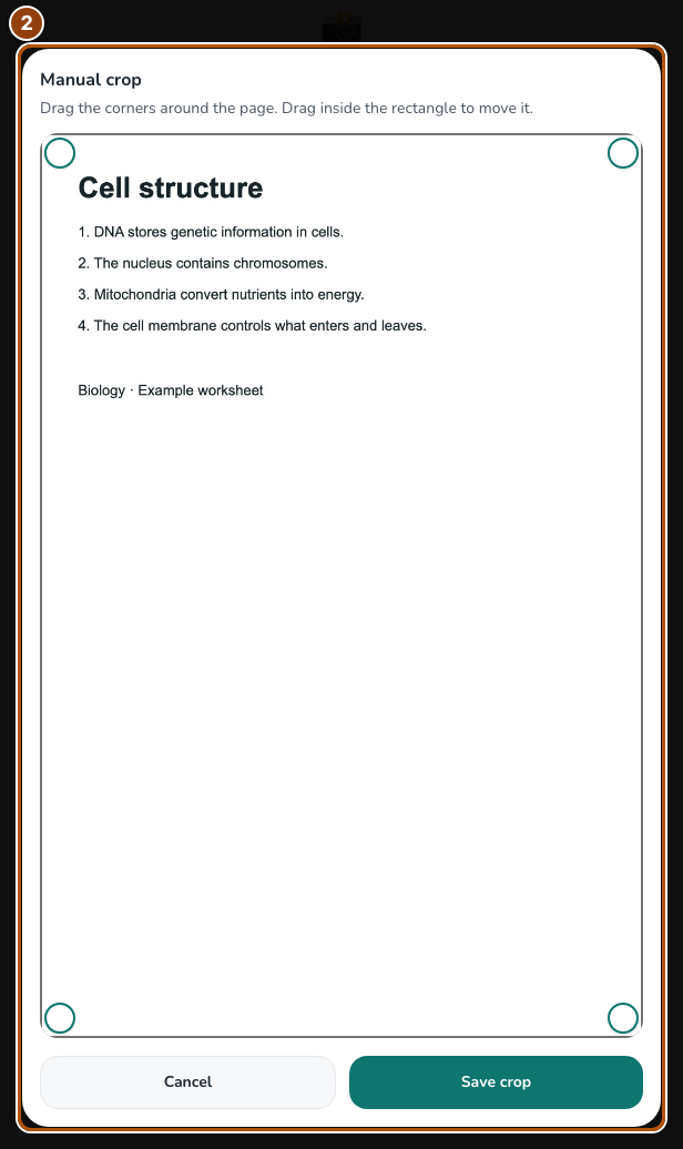 Page framing controls around a synthetic worksheet.